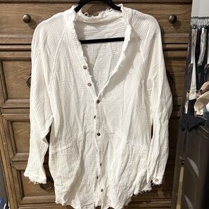 White Button-Up Gauze Shirt